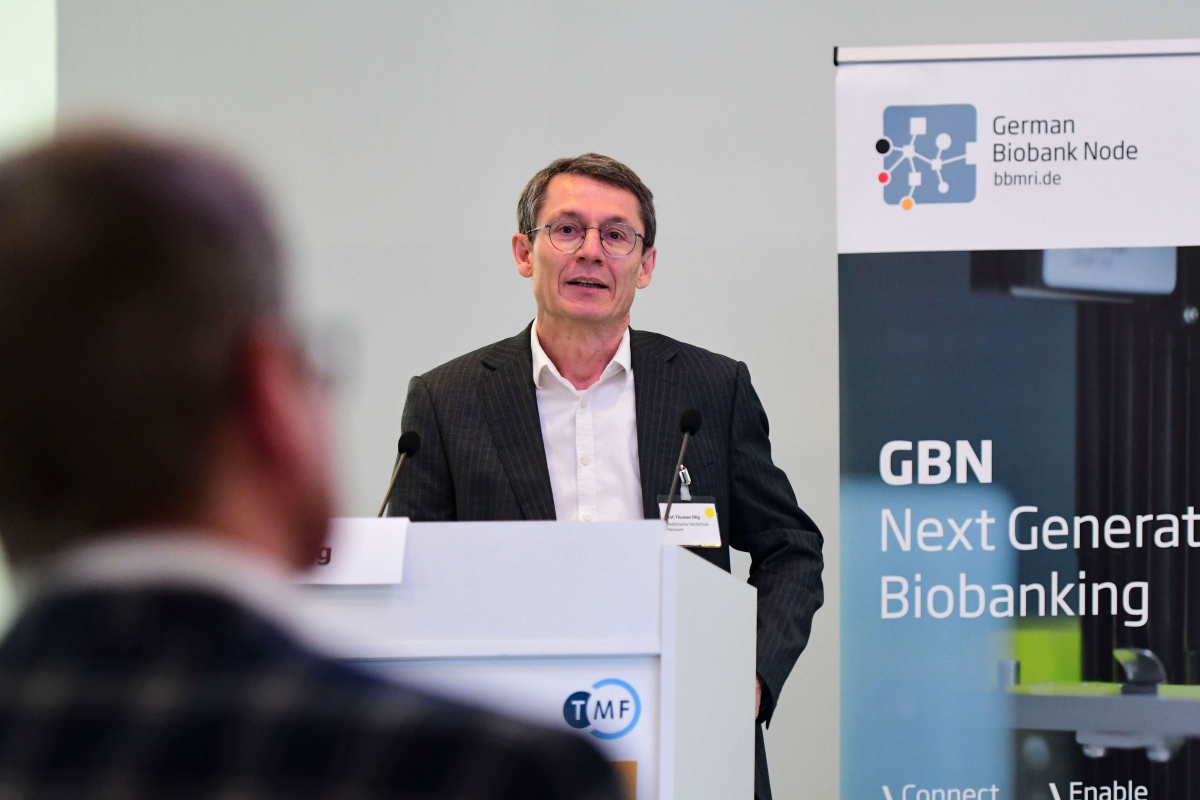 Prof. Dr. Thomas Illig beim Biobanken Symposium 2022