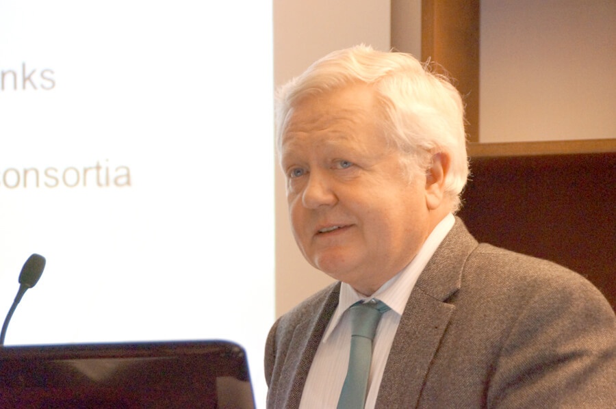 Prof. Dr. Dr. H.-Erich Wichmann beim Biobanken-Symposium 2012