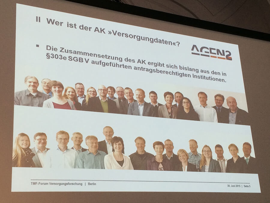 Arbeitskreis Versorgungsdaten Ein Foto der PowerPoint des Arbeitskreises Versorgungsdaten