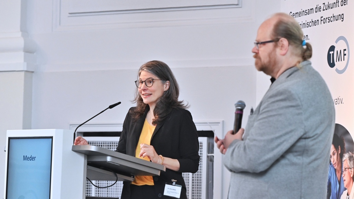 Prof. Dr. Rainer Röhrig und Dr. Doris Meder auf dem 17. TMF-Jahreskongress.