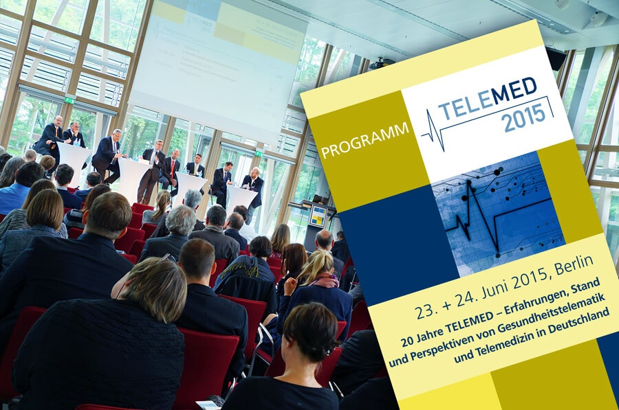 Telemed 2015 Ein Bild vom Publikum und Flyer der Telemed 2015