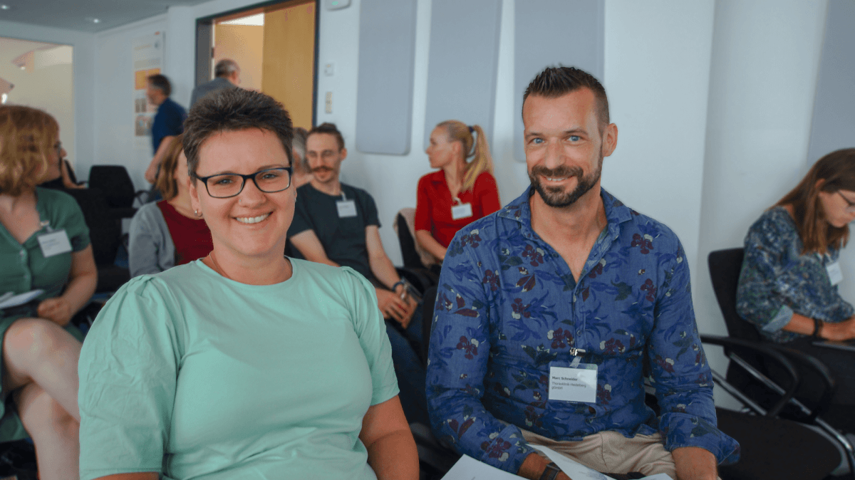 Workshop "MII meets Biobanking" Melanie Herzog und Marc Schneider beim Workshop "MII meets Biobanking"