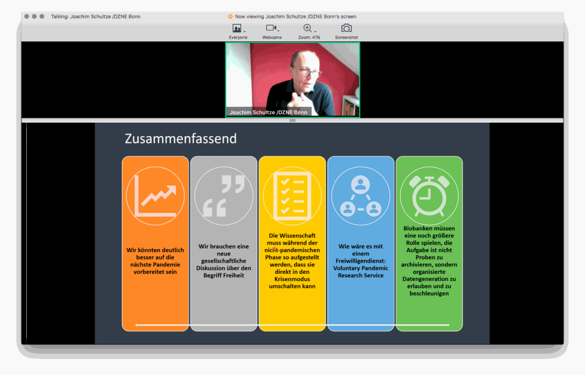 Impressionen des Nationales Biobanken-Symposiums 2020