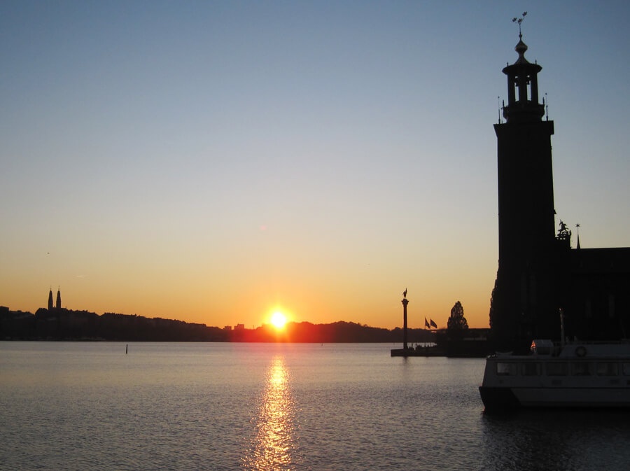 Sonnenuntergang am Stadhuset