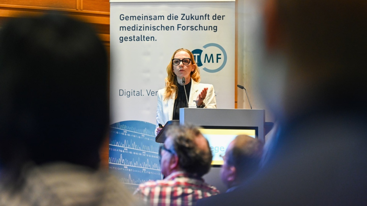 Dr. Alexandra Stege Dr. Alexandra Stege auf dem Biobanken-Symposium 2025.
