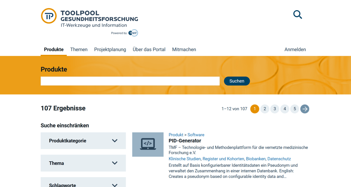 Website Toolpool Gesundheitsforschung Suchfunktion Website Toolpool Gesundheitsforschung Suchfunktion