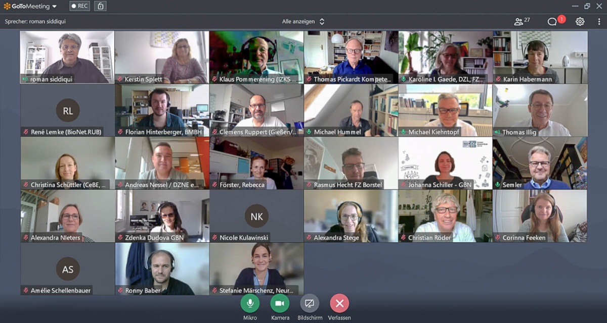 TMF-Arbeitsgruppe Biobanken Die Mitglieder der AG Biobanken 2022 im Videochat