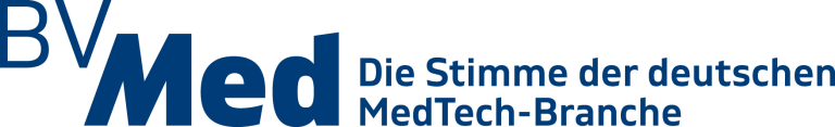 Das Logo von BVMed mit dem Text "Die Stimme der deutschen MedTech-Branche"