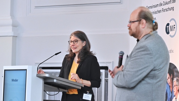 Prof. Dr. Rainer Röhrig und Dr. Doris Meder auf dem 17. TMF-Jahreskongress.