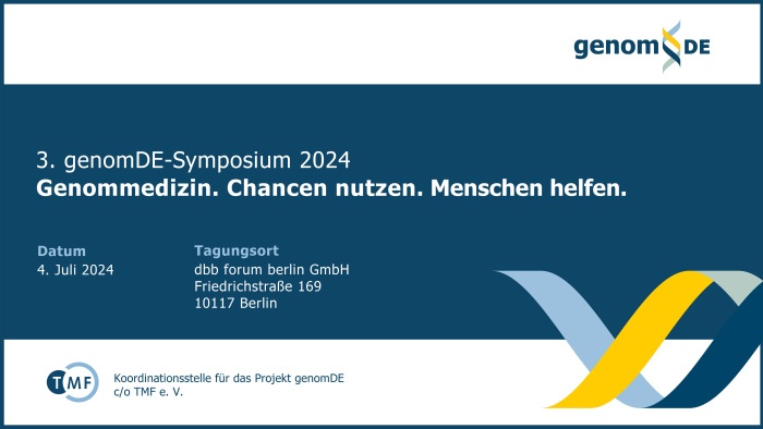 Das 3. genomDE-Symposium 2024: Am 4. Juli in Berlin