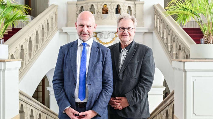Ministerialdirigent Markus Algermissen und TMF-Geschäftsführer Sebastian C. Semler auf den Registertagen 2024